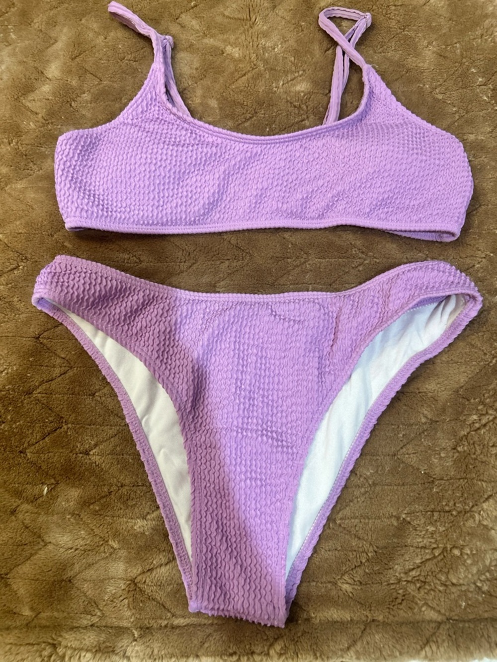 SHEIN Lilac Textured Bikini Set